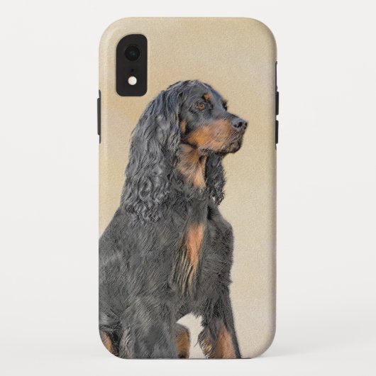 Gordon Setter'絵画s – かわいいオリジナルドッグアート Case-Mate iPhoneケース (裏面)