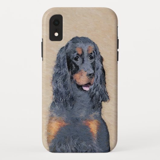 Gordon Setter'絵画s – かわいいオリジナルドッグアート Case-Mate iPhoneケース (裏面)
