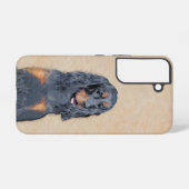 Gordon Setter'絵画s – かわいいオリジナルドッグアート Samsung Galaxyケース (裏面横)