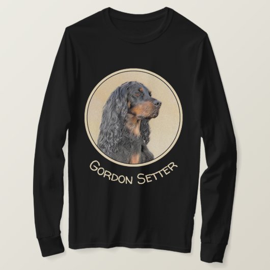 Gordon Setter'絵画s – かわいいオリジナルドッグアート Tシャツ (デザイン正面)