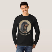 Gordon Setter'絵画s – かわいいオリジナルドッグアート Tシャツ (正面フル)