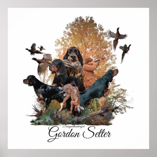 Gordon Setter、狩りシーズンキャンバス印刷 ポスター (正面)