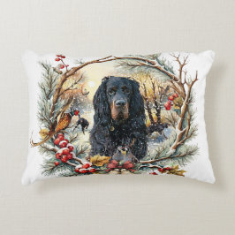 Gordon Setter Christmas Joy – Seasonal Dog Art アクセントクッション