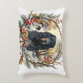 Gordon Setter Christmas Joy – Seasonal Dog Art アクセントクッション (正面(垂直))