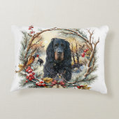 Gordon Setter Christmas Joy – Seasonal Dog Art アクセントクッション (裏面)