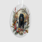 Gordon Setter Christmas Joy – Seasonal Dog Art オーナメント (正面)