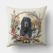 Gordon Setter Christmas Joy – Seasonal Dog Art クッション (裏面)