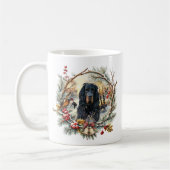 Gordon Setter Christmas Joy – Seasonal Dog Art コーヒーマグカップ (左)