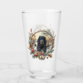 Gordon Setter Christmas Joy – Seasonal Dog Art タンブラーグラス (裏面)