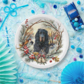 Gordon Setter Christmas Joy – Seasonal Dog Art ペーパープレート (パーティー)