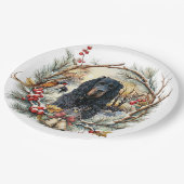 Gordon Setter Christmas Joy – Seasonal Dog Art ペーパープレート (アングル)