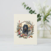 Gordon Setter Christmas Joy – Seasonal Dog Art ポストカード (スタンド正面)