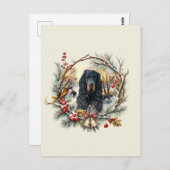 Gordon Setter Christmas Joy – Seasonal Dog Art ポストカード (正面/裏面)