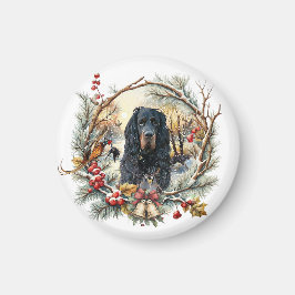 Gordon Setter Christmas Joy – Seasonal Dog Art マグネット