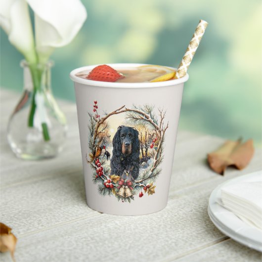 Gordon Setter Christmas Joy – Seasonal Dog Art 紙コップ (インサイチュ)