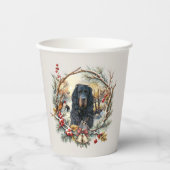 Gordon Setter Christmas Joy – Seasonal Dog Art 紙コップ (正面)