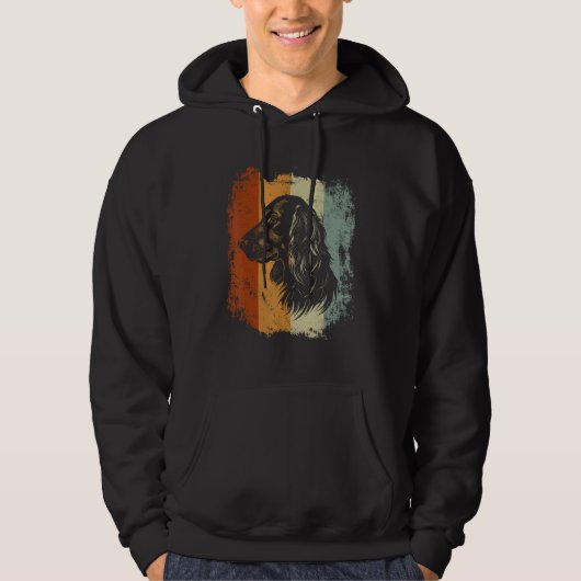 Gordon Setter Dog Retro Design パーカ (正面)