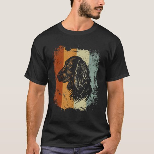 Gordon Setter Dog Retro Design Tシャツ (正面)