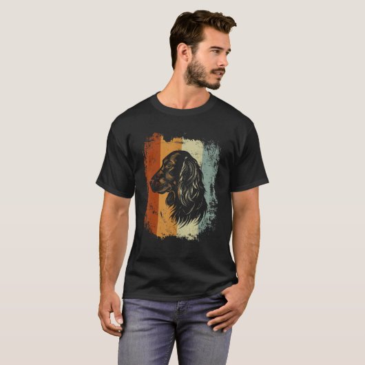 Gordon Setter Dog Retro Design Tシャツ (正面フル)