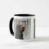 Gordon Setter Head Painting on a Ceramic Mug マグカップ (正面左)