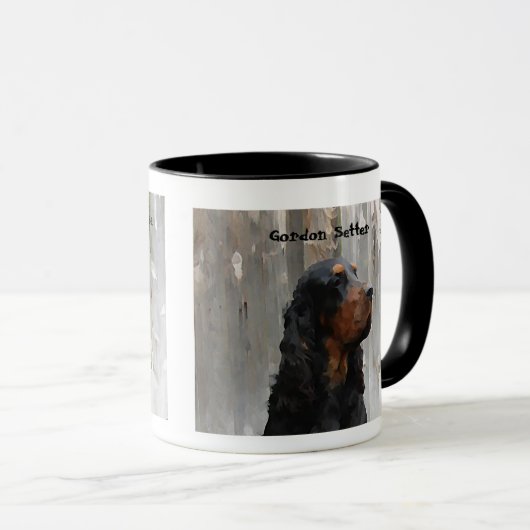Gordon Setter Head Painting on a Ceramic Mug マグカップ (正面右)