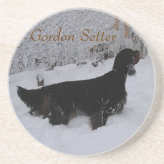 Gordon Setter in Snowstorm Coaster コースター