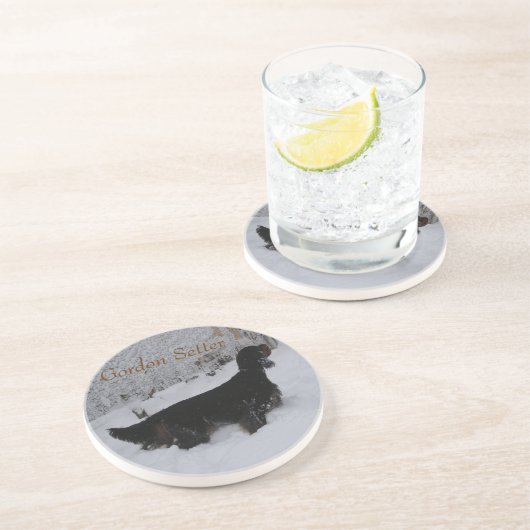 Gordon Setter in Snowstorm Coaster コースター (側面)