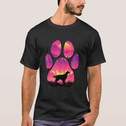 Gordon Setter Paw Mom Dad Dog  Women Men Tシャツ (正面)