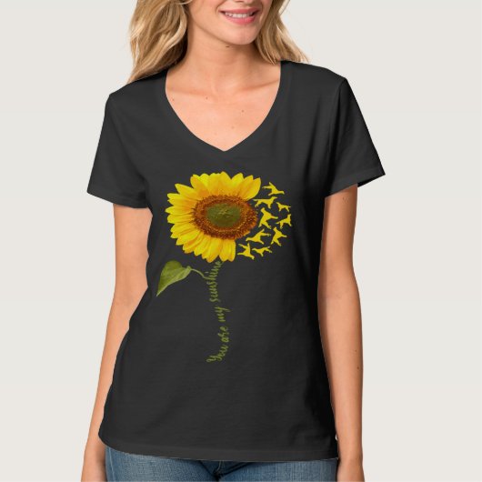 Gordon Setter Sunflower Tシャツ (正面)