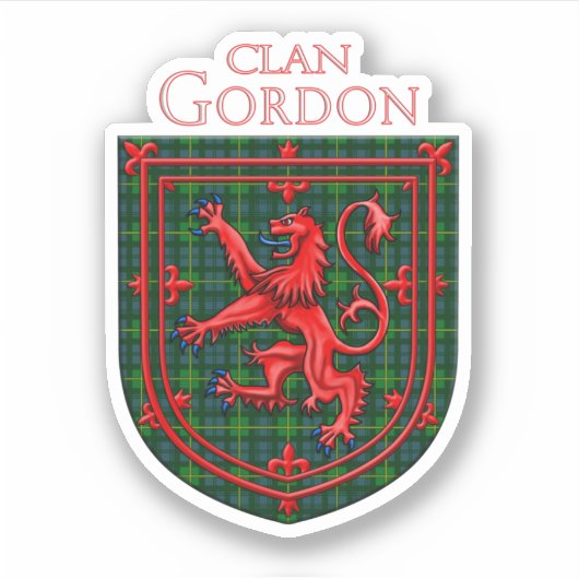 Gordon Tartan Scottish Plaid Lion Rampant シール (正面)