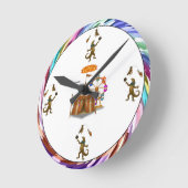 Gordy, goanna juggler ラウンド壁時計 (傾斜)