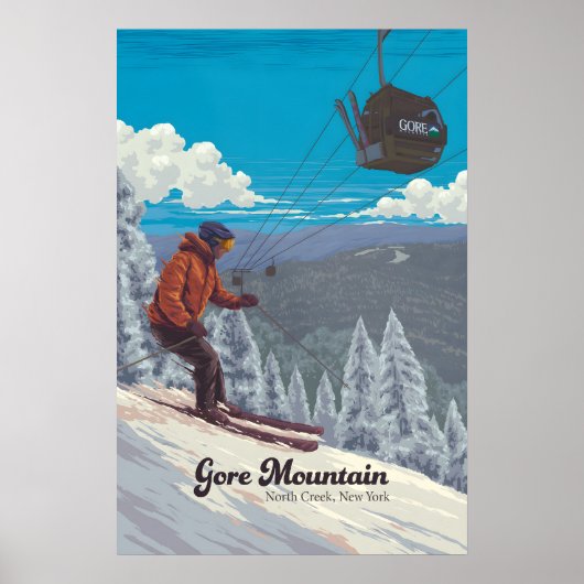 Gore Mountain Ski Resort Travel Poster ポスター (正面)