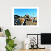 Gorey Jerseyの桟橋と城 ポスター (ホームオフィス)