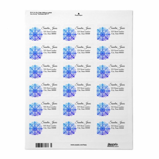Gorgeous address labels snowflake ラベル (フルシート)