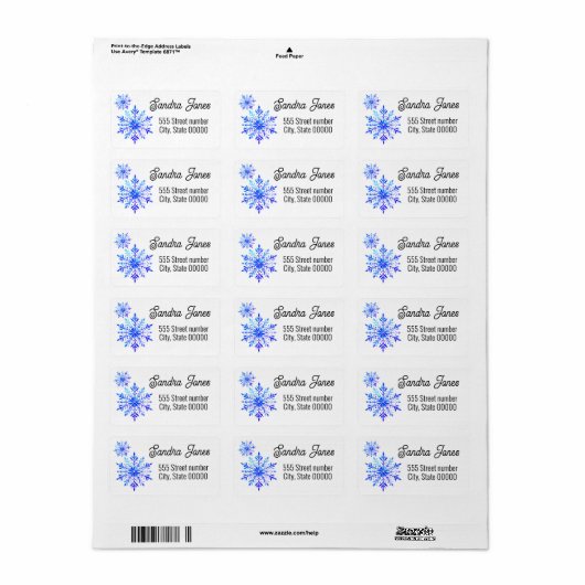 Gorgeous address labels snowflake ラベル (フルシート)