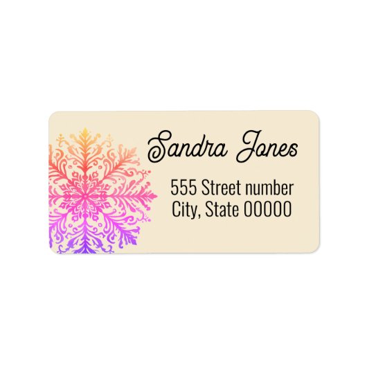 Gorgeous address labels snowflake ラベル (正面)