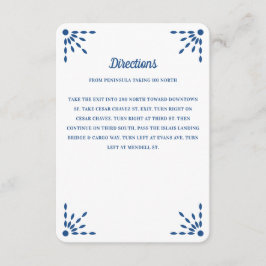 Gorgeous Blue Papel Picado Wedding Directions エンクロージャーカード