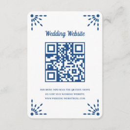 Gorgeous Blue Papel Picado Wedding QR Code エンクロージャーカード