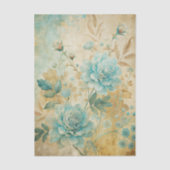 Gorgeous Blue Peonies on Distressed Background 薄葉紙 (正面)