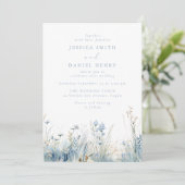 Gorgeous Blue Wildflower Meadow Wedding 招待状 (スタンド正面)