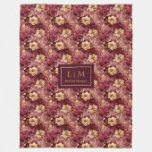 Gorgeous Blush Burgundy Gold Personalized Throw  フリースブランケット (正面)