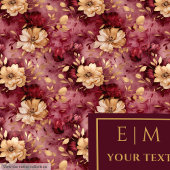 Gorgeous Blush Burgundy Gold Personalized Throw  フリースブランケット