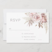 Gorgeous Blush Floral Wedding Digtial RSVP 招待状 (正面)
