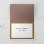 Gorgeous Chic White Rose Floral Bouquet Birthday カード (内部)