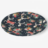 Gorgeous Christmas Reindeer Floral ペーパープレート (アングル)