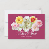 Gorgeous Colorful Roses Bridal Shower Thank You サンキューカード (正面)