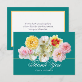Gorgeous Colorful Roses Bridal Shower Thank You サンキューカード