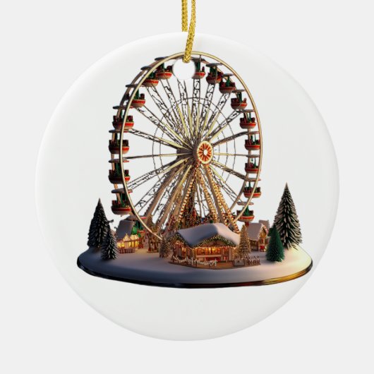 Gorgeous Ferris Wheel Ceramic Christmas Pendant -  セラミックオーナメント (正面)