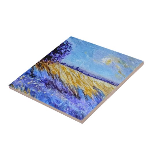 Gorgeous fine art landscape gold and purples タイル (側面)