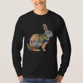 Gorgeous Floral Easter Bunny Spring Flower Rabbit  Tシャツ (正面)